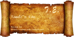 Tamás Ede névjegykártya